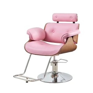 China Supplier Contemporary Design Bottom Black 360 Rotating Hydraulic Durable Stainless Steel Leather Commercial Barber Chair