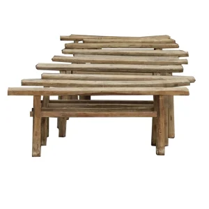 Chinese Antique Reclaimed Old Wooden Rustic Farmhouse Long Bench Stool