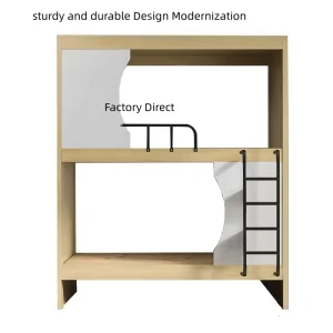 Chinese Dormitory Furniture Factory Sturdy Student Metal Bunk Bed with Space Saving Cabin Design