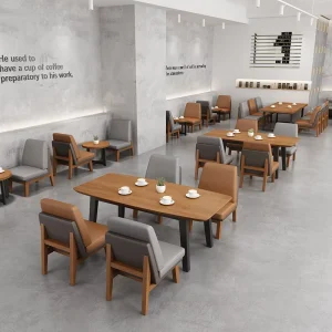 Chinese Factory Dining Table and Chair Set Lounge Bar Deck Sofa Coffee Shop Table and Chair Combination Restaurant Chairs Wood