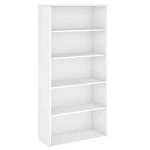 Chinese Factory Universal Tall Wood 5 Tier Book Shelf Bookcase in White