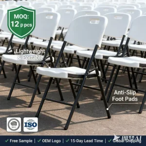 Chinese Manufacturer Heavy Duty Plastic Folding Chairs Low MOQ