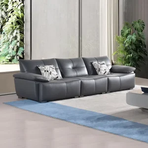 Chinese Modern Sofa Set Furniture Living Room Cowhide Leather Sofa Set Couch Sofas for Home and Hotel