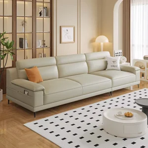 Chinese Style Minimalist Durable PU Leather Office Sofa Set for Home Office & Hotel Use