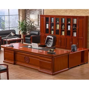 Chinese Style Office Furniture Fashion boss Desk Luxury Taipan Table with Removable Side Cabinet Manager’s Desk