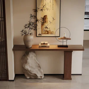 Chinese Style Solid Pine Wood Modern Console Table for Villa Farmhouse Hotel Corridor Entryway Dining Living Room