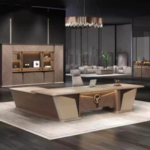 Chinese Style Solid Wood Executive Office Desk Modern Modular Home Desk with File Drawer Storage