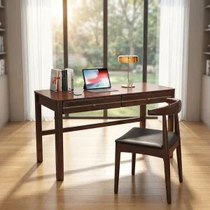 Chinese Style Solid Wood Office Desk Double Person Work Desk with Drawer Simple Modern for Home Office Commercial