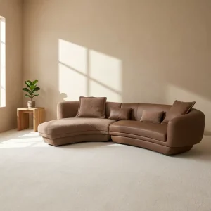 Chocolate Interior Big Villa Living Room Furniture Minimalist Italian Designed Loft Hotel Combination Couch Set Sectional Sofa