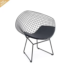 Chrome Wire Accent Chair Modern Luxury Lounge Chair for Hall Living Room Hotel Villa