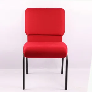 Church Chairs Stackable Banqueting Chairs Red Fabric Furniture Waiting Chairs for Conference Church Restaurant