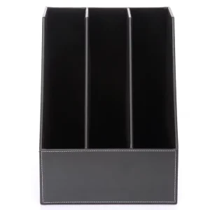 Classic A4 Letter File Tray PU Leather Storage Box Magazine Rack Office Supplies Desk Document Shelf