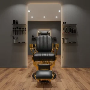 Classic Black Square Backrest Hydraulic Barber Chair Rotation and Reclining New Styling Design Suitable for Hair Salons