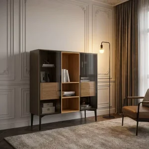 Classic Bookshelf Cabinet Wooden Book Cabinet With Drawer Custom Modern Wood Bookcase For Bedroom Living Room Furniture
