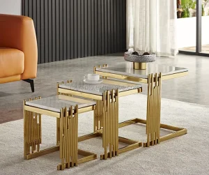 Classic Design Stainless Steel Table Sets Indoor Furniture Hotel Use Coffee Table