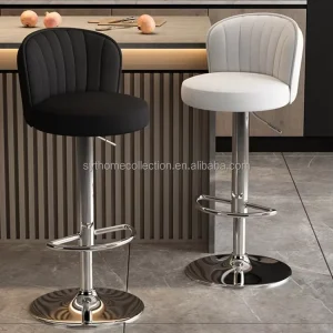 Classic Ergonomic bar Stool Factory Direct Sale Nordic Blue bar Stool with Backrest Simple Design Black Bar Stools