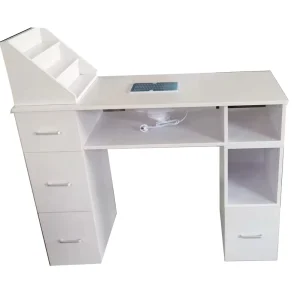 Classic French Style White Single Modern Nail Table Nail Table Portable Nail Table With Dust Collector