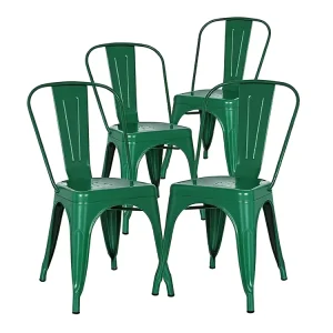 Classic Industrial Style Convertible Stackable Waterproof Iron Dining Chairs for Home Office Hotel Home Bar Villa Use