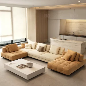 Classic Italian Luxury Styling Commercial Furniture Sectional Couch Modular Corner Sofa for Apartment Villa Hotel Office Lobby