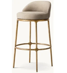 Classic Lightweight Steel Golden Frame Bar Stool High Chairs
