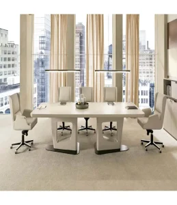 Classic Mat White Modern Eco Friendly Solid Surface Conference Room Training Desk for Hospital