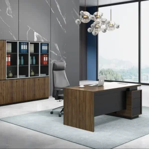 Classic Office Furniture L Shaped Computer Wooden Manager Executive Office Desk and Chair Set