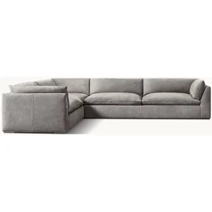 Classic Premium Leather Customizable Left right arm L sectional Living Room Indoor Modern Furniture