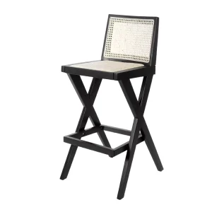 Classic Rattan bar Chair Solid Wood bar Chair Stool