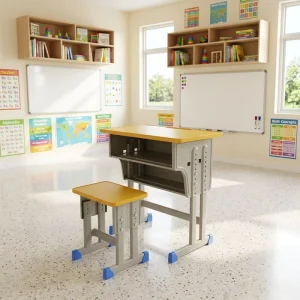 Classic School Furnitures Environmental Friendly Odorless School Desks and Chairs Set for Training Courses
