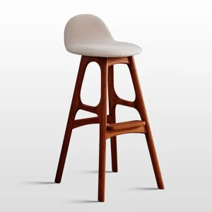 Classic Solid Wood High Bar Chair Barstool Wooden Counter Height Bar Stool for Kitchen