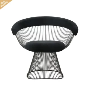 Classical Black Designer Armchair Stainless Steel Velvet Comfortable Modern Lounge Chair Living Room Sofa Chair
