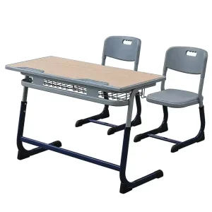 Classroom Furniture Dual Double Desk and Chair Set for Students