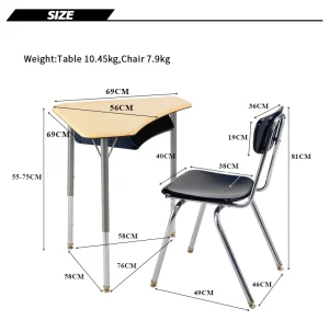 Classroom Furniture Flexible Modular Hexagon Desk Set for Temporary Workshops and Corporate Training Events With Drawers