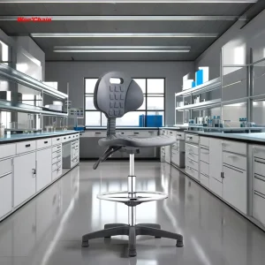 Classroom No Wheel Industrial Laboratory Plastic Anti-static Office Staff Working Computer PU Lab Stool Adjustable Lab ESD Chair