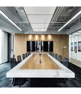 Classy Contemporary Adjustable Solid Wood Artificial Stone Office Meeting Tables for Home Office and Commercial Use