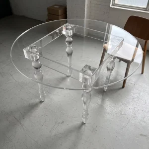 Clear Acrylic Dining Table Transparent Carved Leg Acrylic Table for Wedding Banquet Hotel Home Event