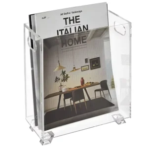 Clear Acrylic Magazine Records Rack A4 Paper Holder Storage Display and File Organizer for Office Desk Reception Waiting Room