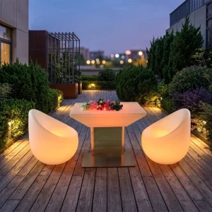 Clear Rectangular Modern Bar Table Plastic Material Colorful Seat