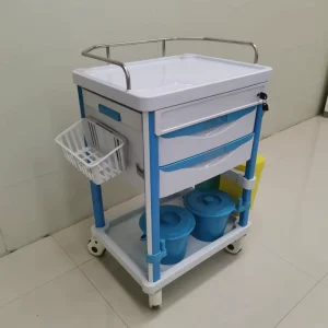 Clinic Mobile ABS Emergency Anesthesia Medicine Handcart Hospital Trolley with 1 Year Warranty