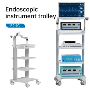 Clinic Multi Tier Endoscope Trolley with VESA Bracket and Silent Brakes for Hotels