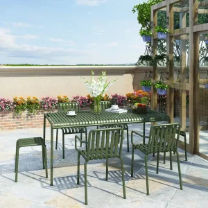 Coffee Banquet Metal Dining Table Modern Iron Outdoor Party Use Rust protection Dining Table and Chair Set