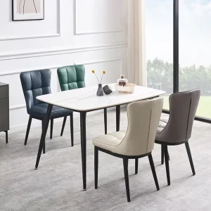 Coffee Luxury Hotel Grey Leather Dining Chair Hotel Chairs