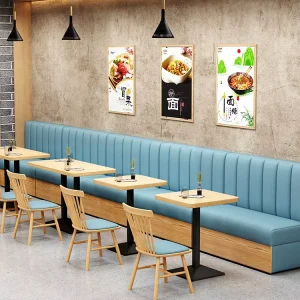 Coffee Shop Bench Seating High Back Sofa Sets Chair Wooden Bar Restaurant Sofa Seating Booth Fast Food Hotel