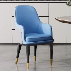 Coffee Shop Dining Chair Leather Metal Frame PU Seat Industrial Luxury Chairs for Dining Table