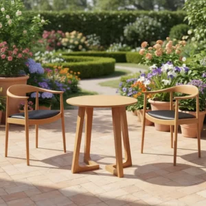 Coffee Shop Restaurant Villa Office Home Modern 1 Table with 2 Chairs Combination Hotel Solid Wood Table and Armchair Set