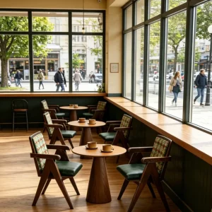 Coffee Shop Solid Wood American Style Table Chair Set Dessert Lounge Chair Commercial Sofa Milk Tea Shop Library