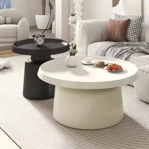 Coffee Table Chic Cream Style Side Table Minimalist Iron Tea Table Set B&B Living Room