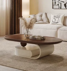 Coffee Table Living Room Modern Simple Nordic Design Walnut Color Home Furniture Storage Space