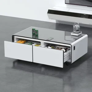 Coffee Table with Wireless Charging Music Player Smart Coffee Table Multifunctional Mini Refrigerator