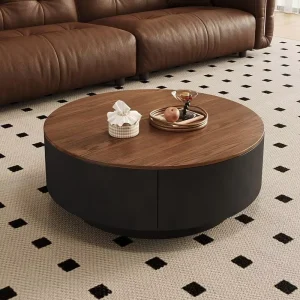 Coffee Tables Living Room Modern Luxury Black Vintage Round Wood Coffee